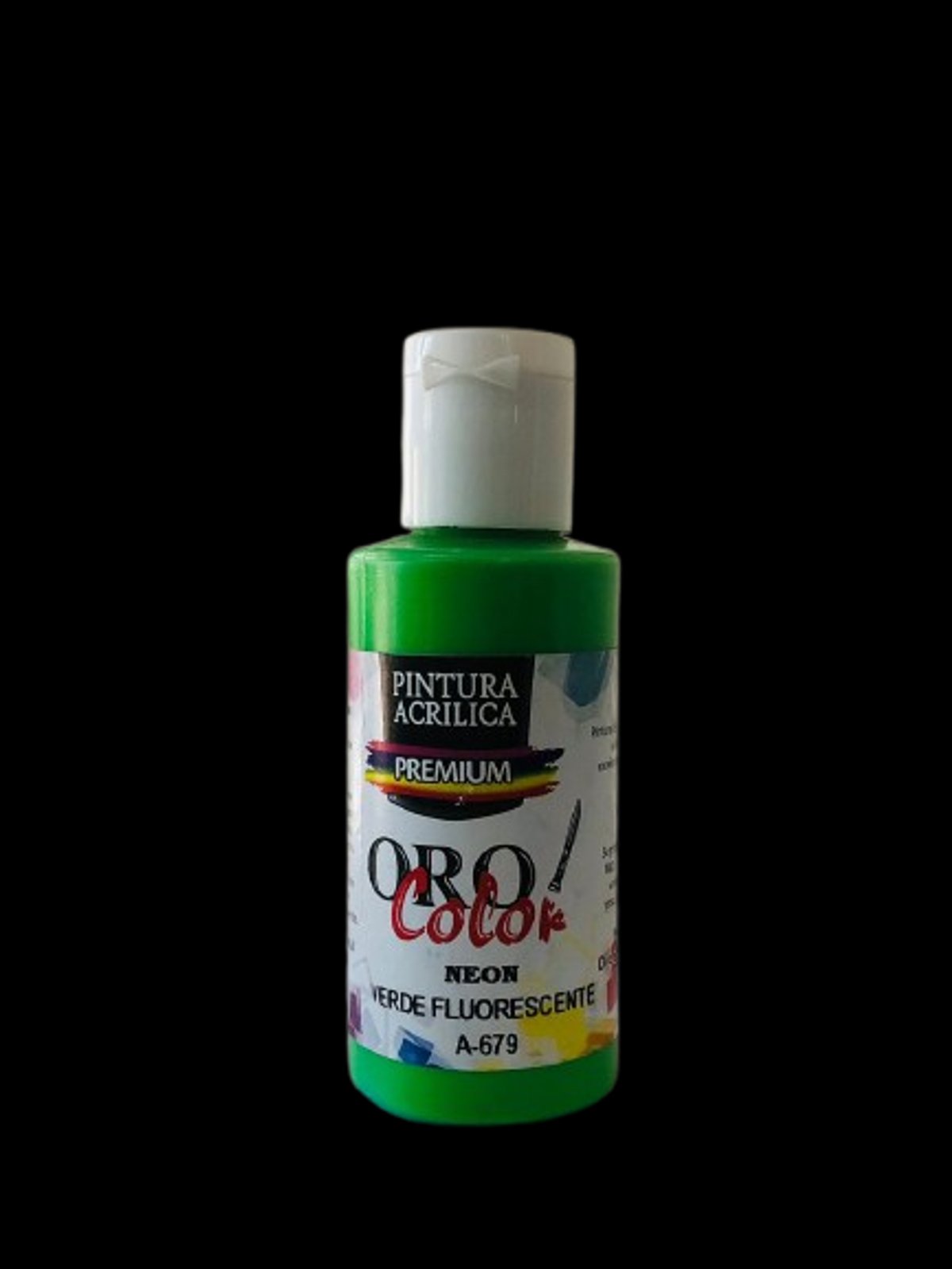 Pintura Acrílica Oro Color - Verde Neón Fluorescente 60ML
