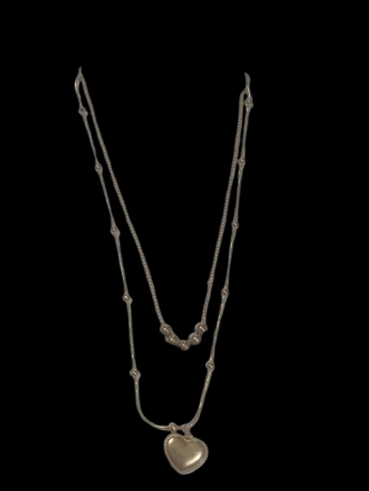 Collar doble con dije de corazón