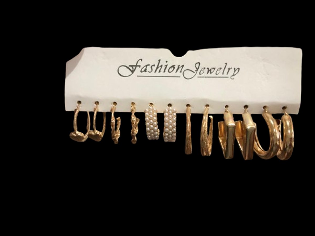 Set 3 de argollas doradas medianas