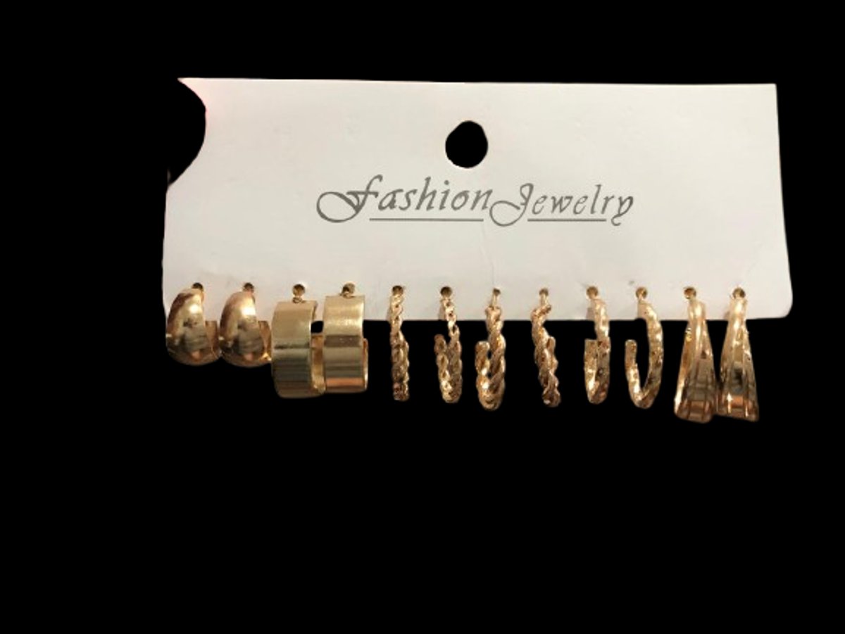 Set 2 de argollas doradas medianas