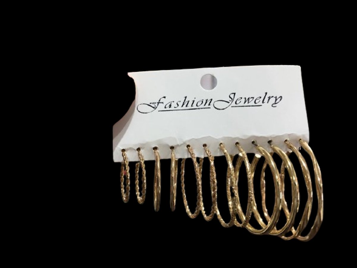 Set 1 de argollas doradas medianas y grandes