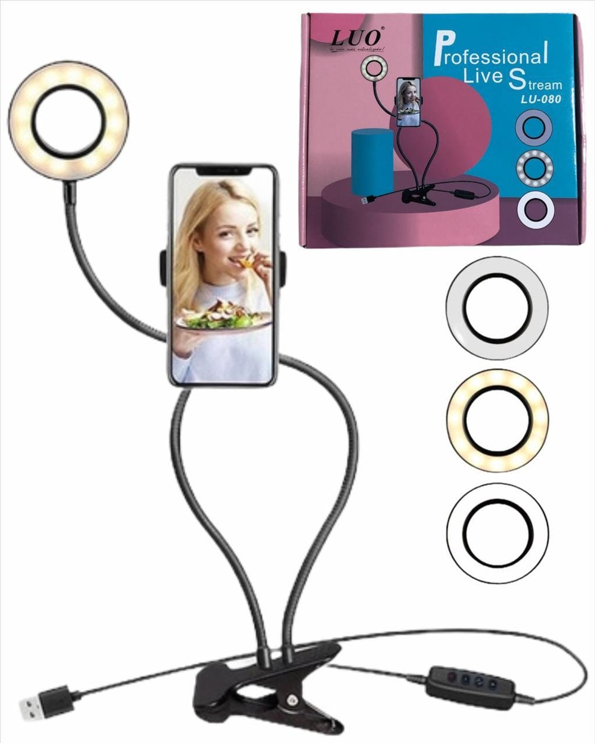 Aro de luz con soporte marca LUO