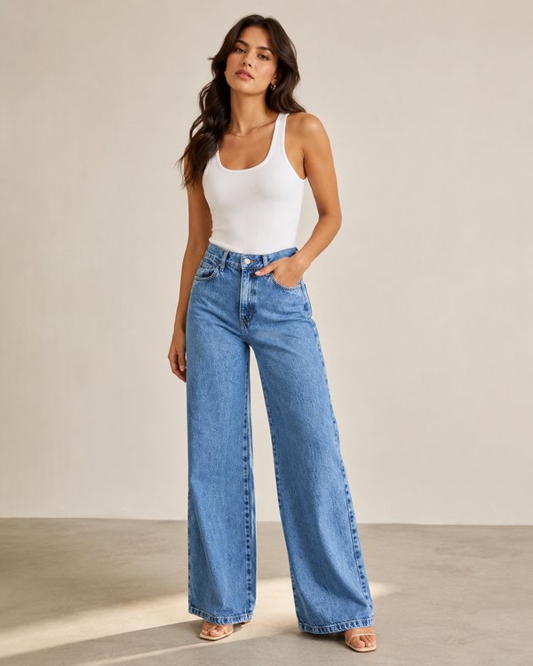 WIDE LEG AZUL NEVADO