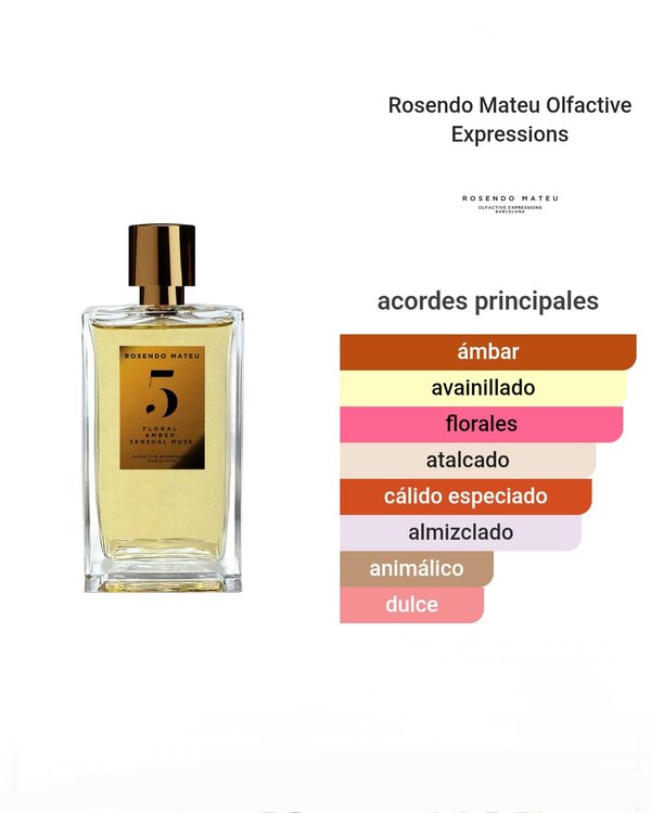 Rosendo Mateu Nº 5 Floral, Amber, Sensual Musk.