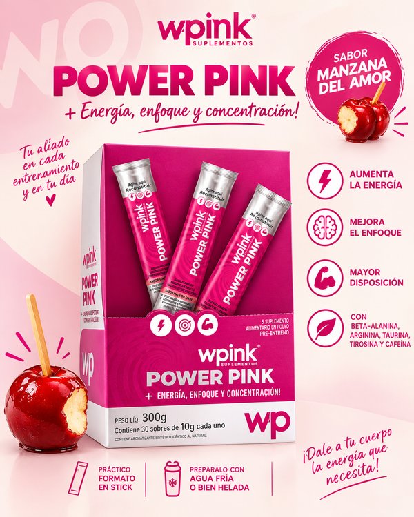Pre entreno con cafeina Wpink 30 Unidades | Manzana del Amor
