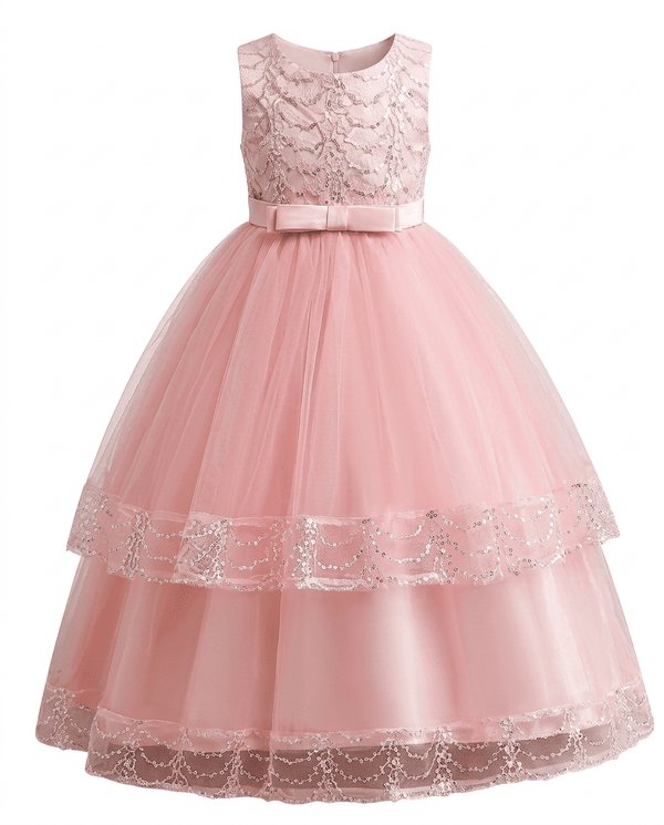 Vestido Princesa Bordo y Rosado