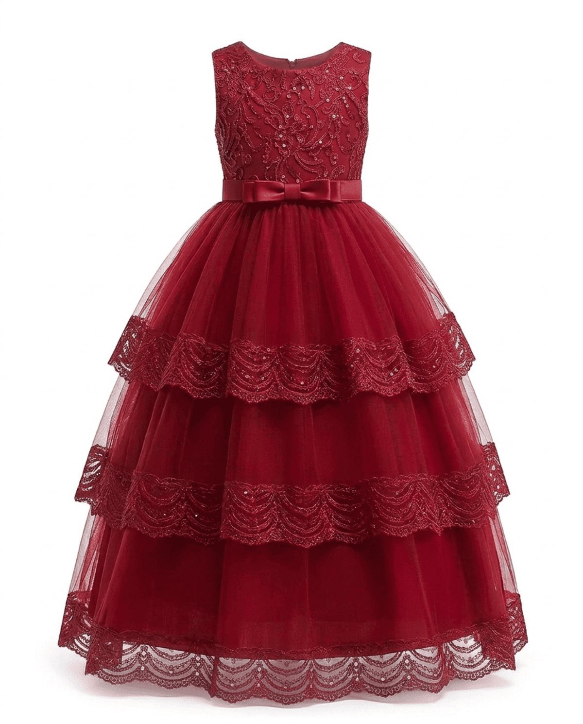 Vestido Princesa Bordo y Rosado - 3