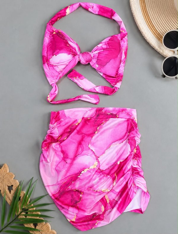 CONJUNTO DE PLAYA ESTAMPADO 2 PIEZAS ☀️ 🏖️
