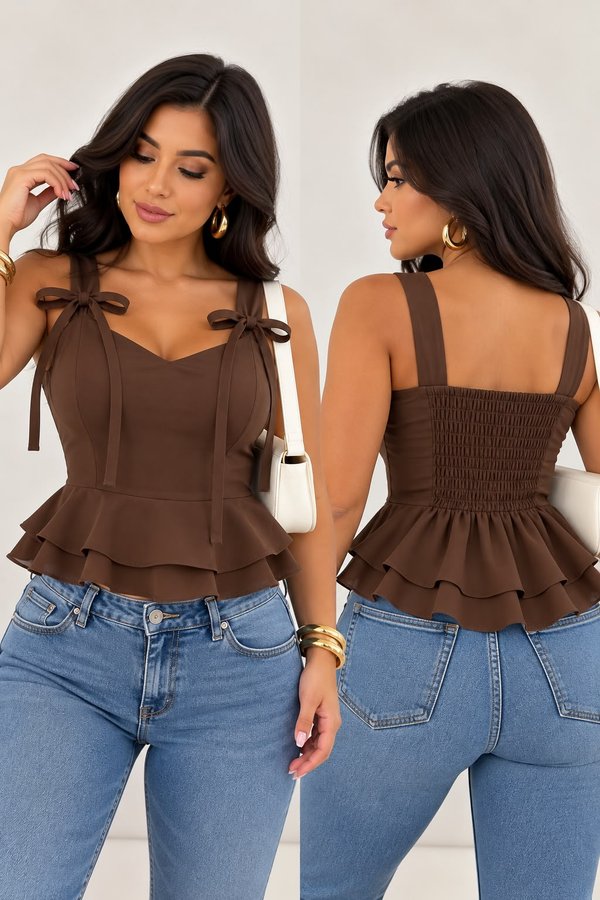 TOP BLUSITA CON VOLADITOS✨🤎
