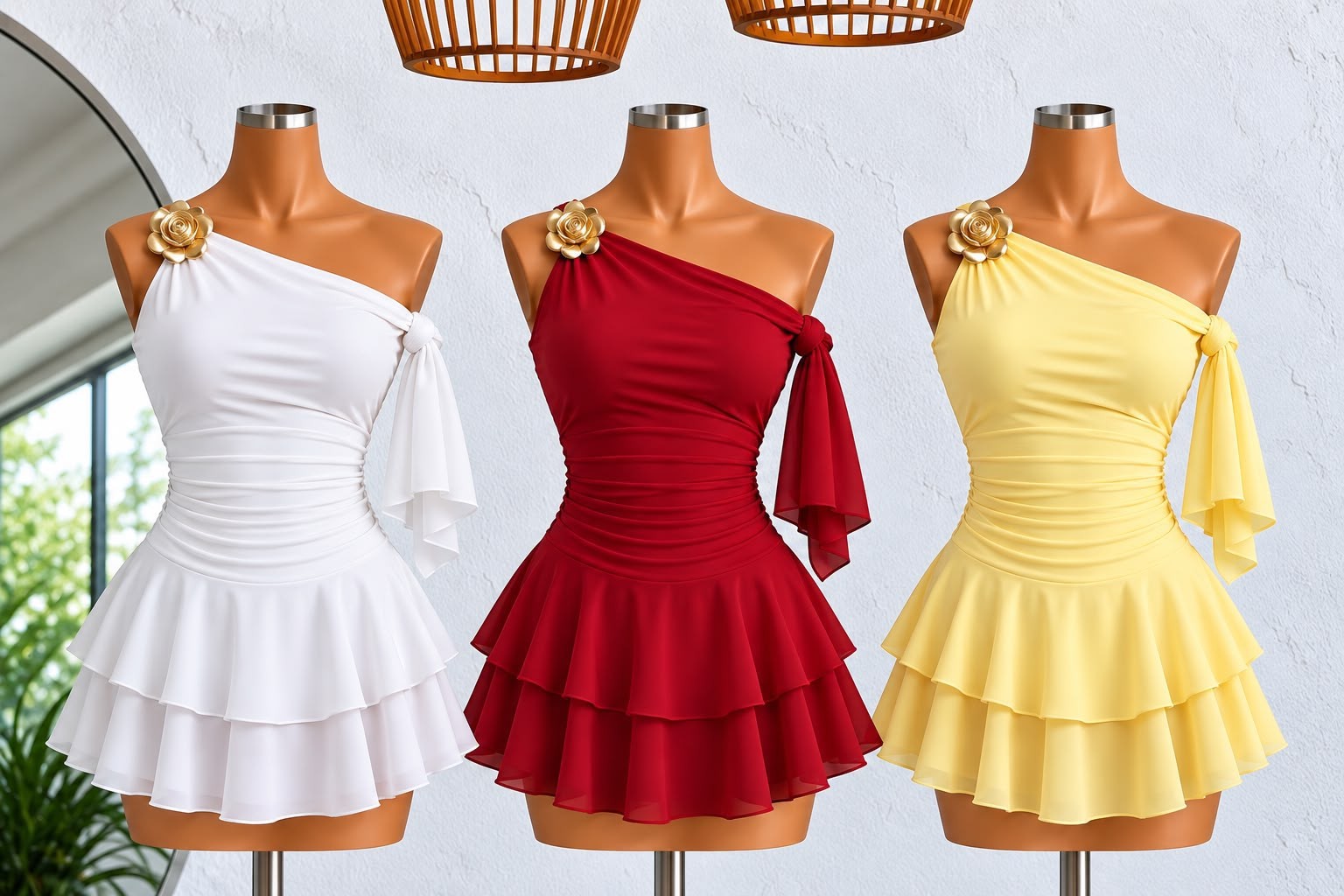 VESTIDOS DE LYCRA UN LADO HOMBRO 🤍 - 5