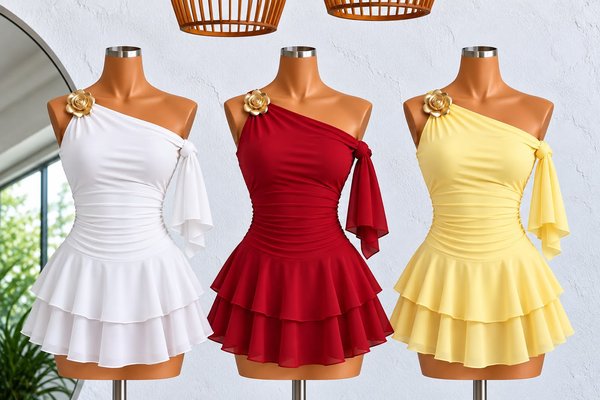 VESTIDOS DE LYCRA UN LADO HOMBRO 🤍