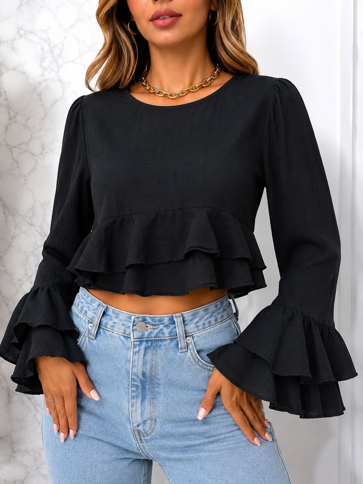 BLUSA DUNA CON VOLADOS 🤎 - 6