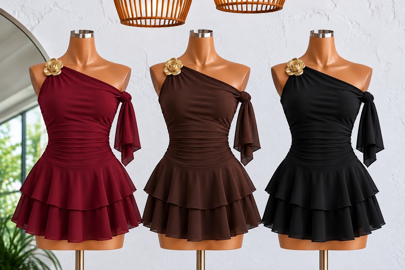 VESTIDOS DE LYCRA UN LADO HOMBRO 🤍 - 4
