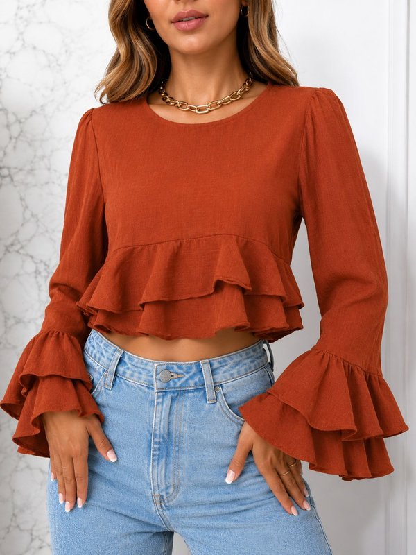 BLUSA DUNA CON VOLADOS 🤎