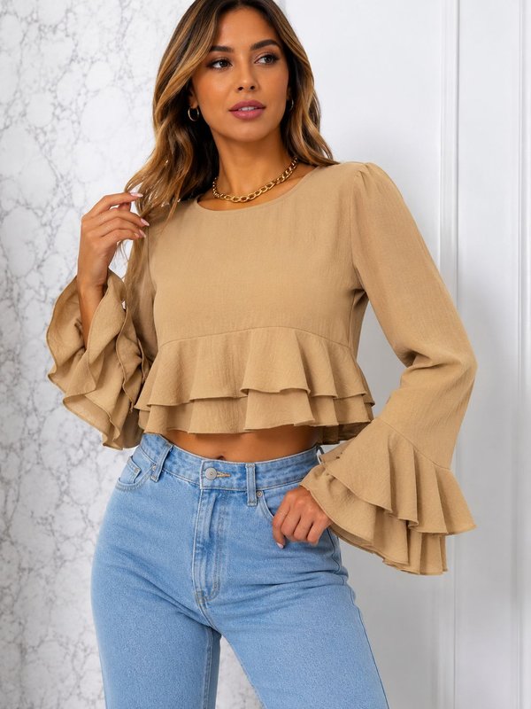 BLUSA DUNA CON VOLADOS 🤎