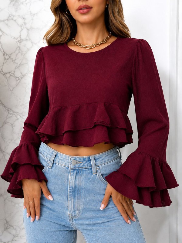 BLUSA DUNA CON VOLADOS 🤎