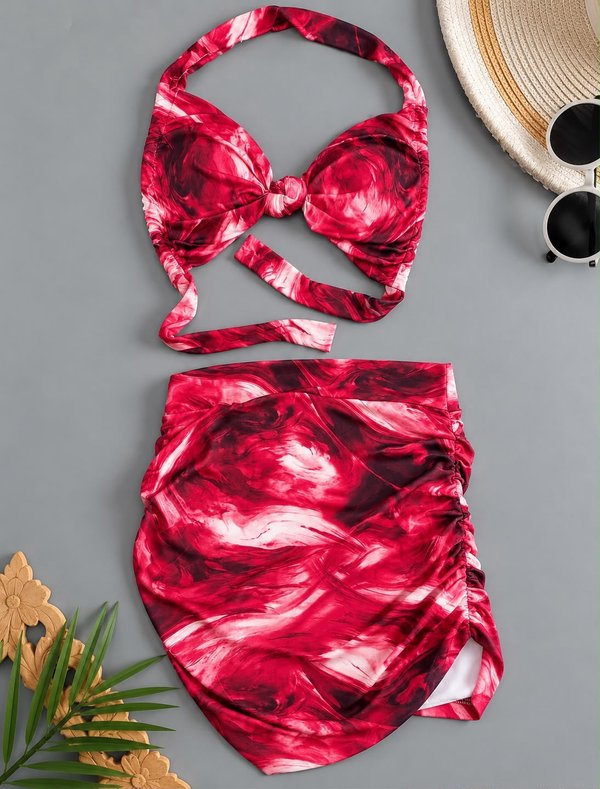 CONJUNTO DE PLAYA ESTAMPADO 2 PIEZAS ☀️ 🏖️