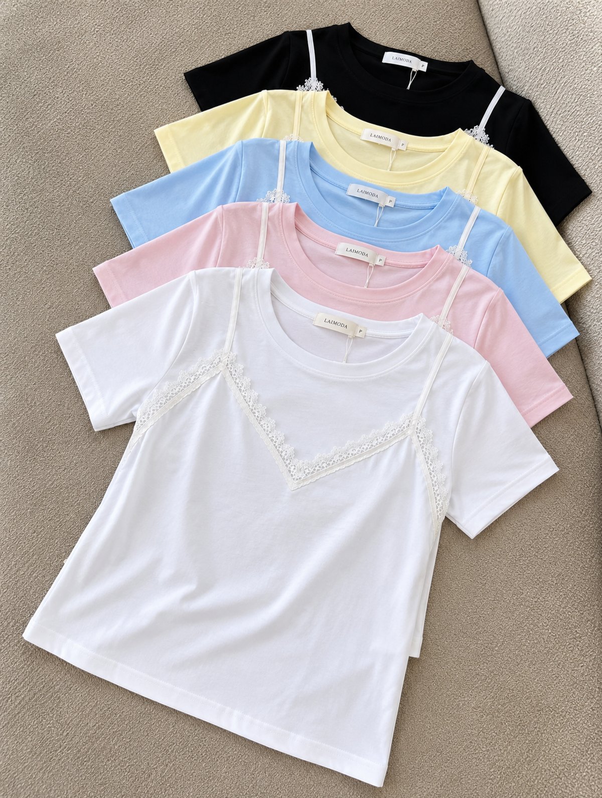 REMERA FEMENINA CON DETALLE DE ENCAJE 💖 ✨ COD: L227 - 6