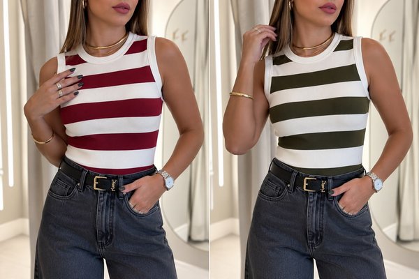 MUSCULOSA RAYADA DE DAMA COD: FC6210 ❤️🔥