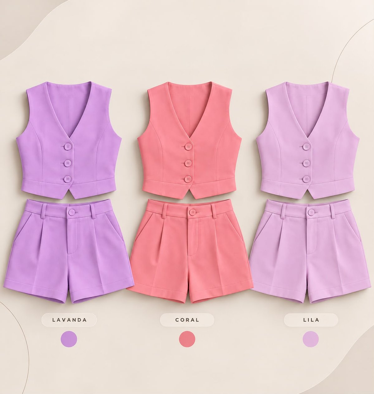 CONJUNTO SASTREROS CORTOS | COLOR PASTEL - 4