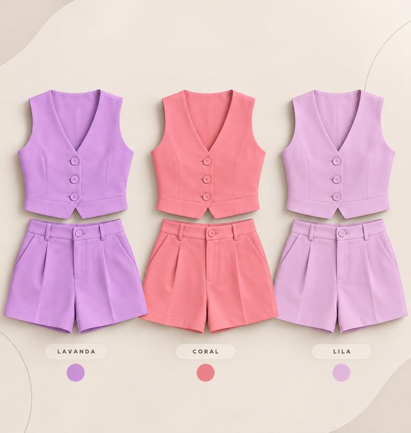 CONJUNTO SASTREROS CORTOS | COLOR PASTEL