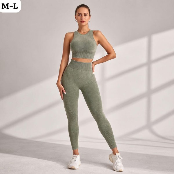 CONJUNTO DEPORTIVO SEAMLESS PRELAVADO 💖 ✨
