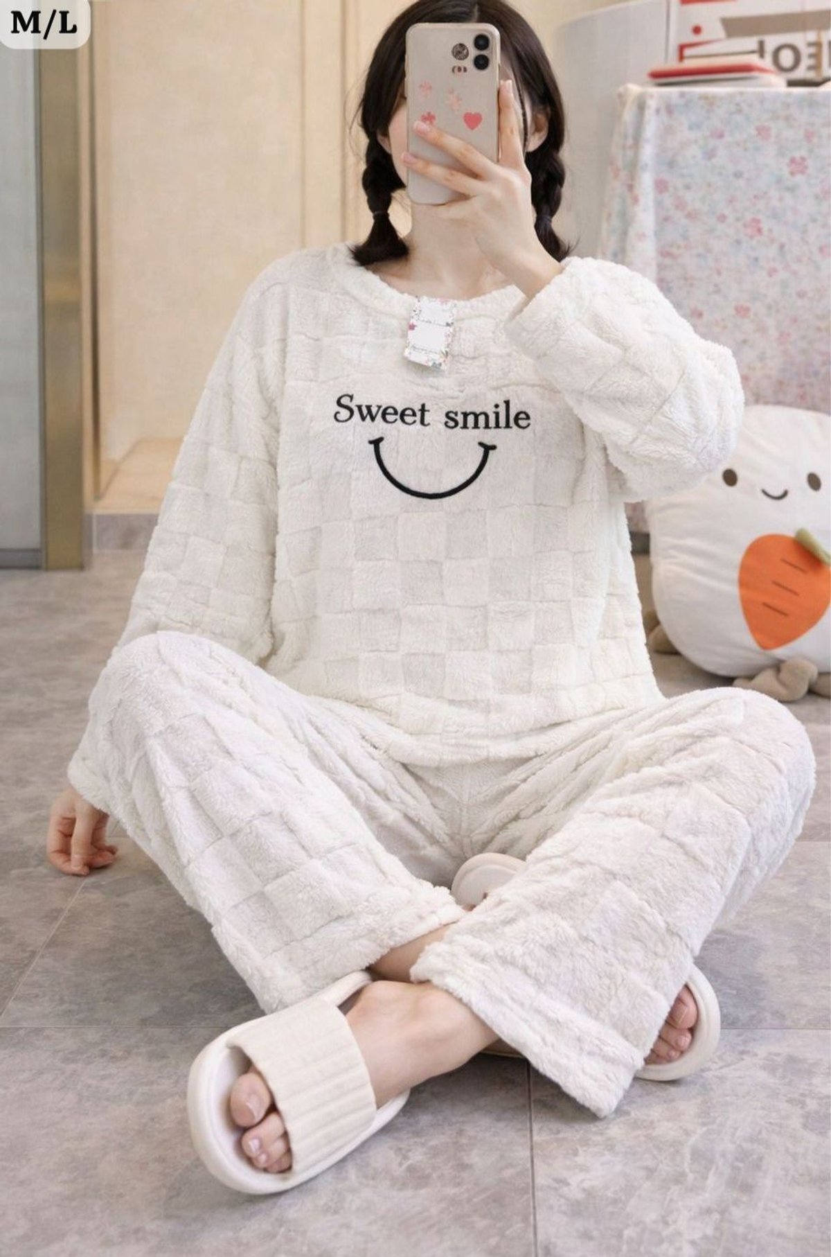 Conjunto de 2 piezas en tela peluche ultra suave COD: 10525 💖  - 3
