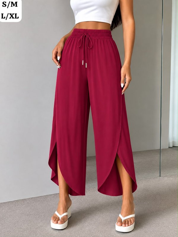 PANTALÓN PALAZZO CON ABERTURA – SEDA FRÍA 💖 ✨ 