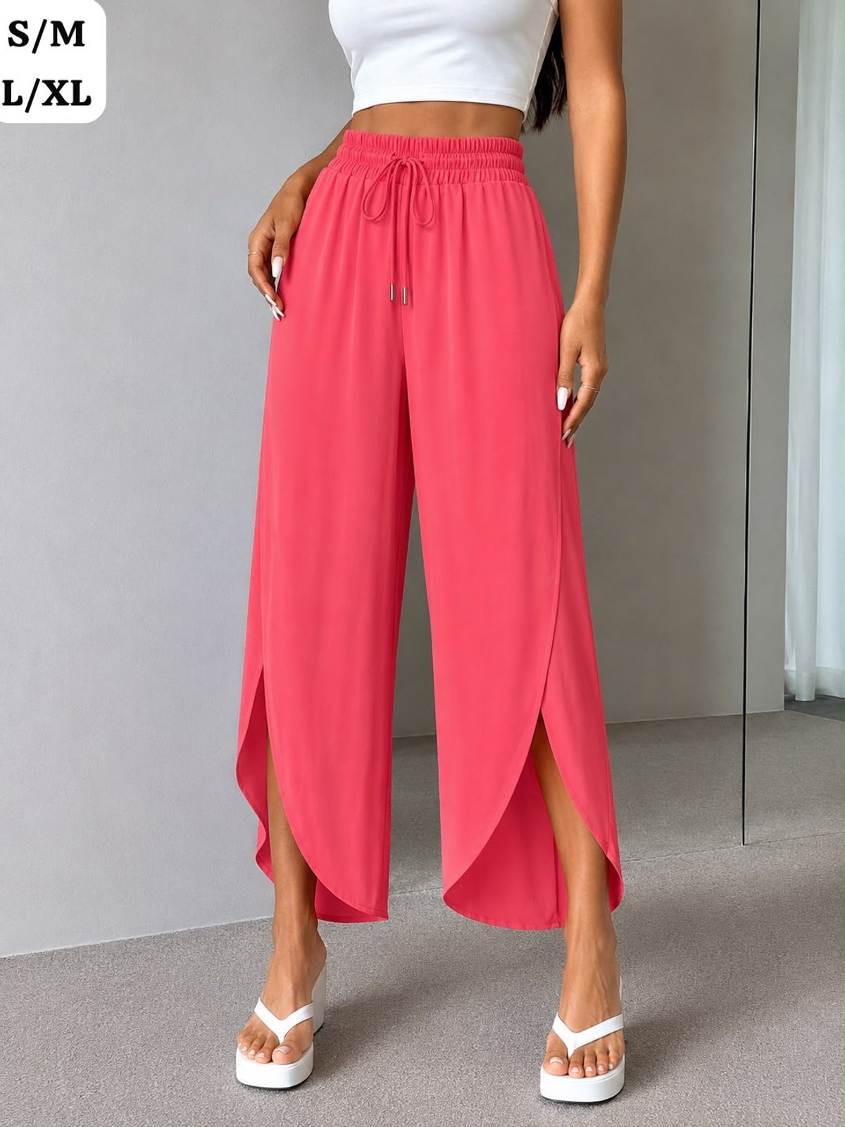 PANTALÓN PALAZZO CON ABERTURA – SEDA FRÍA 💖 ✨  - 3
