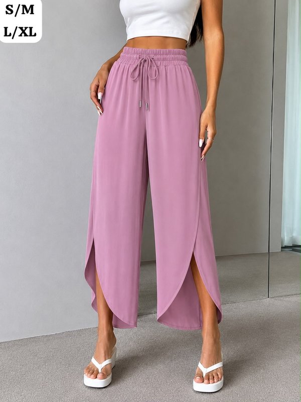 PANTALÓN PALAZZO CON ABERTURA – SEDA FRÍA 💖 ✨