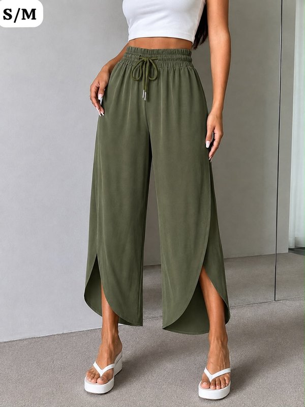 PANTALÓN PALAZZO CON ABERTURA – SEDA FRÍA 💖 ✨ 