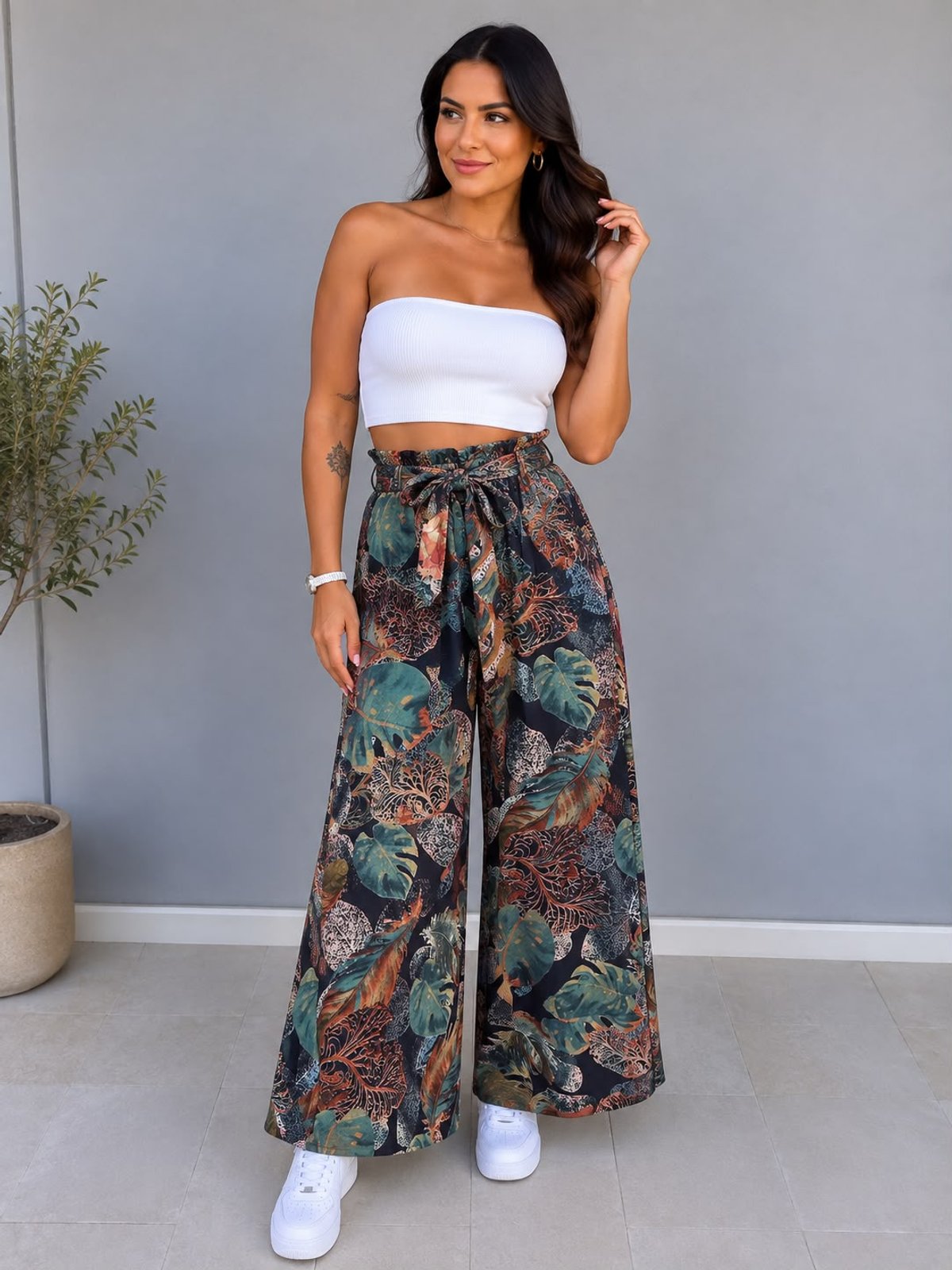 PANTALÓN PALAZZO ESTAMPADO - 2