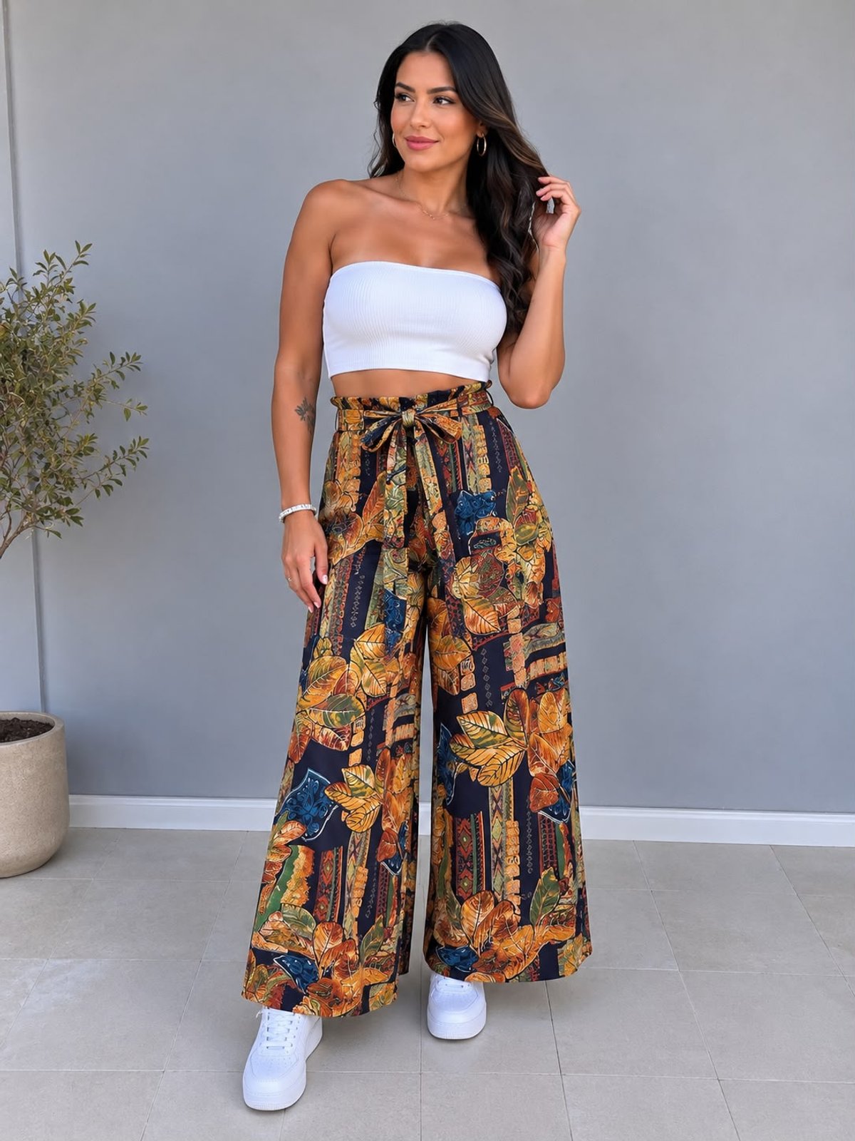 PANTALÓN PALAZZO ESTAMPADO - 3