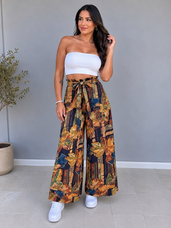 PANTALÓN PALAZZO ESTAMPADO
