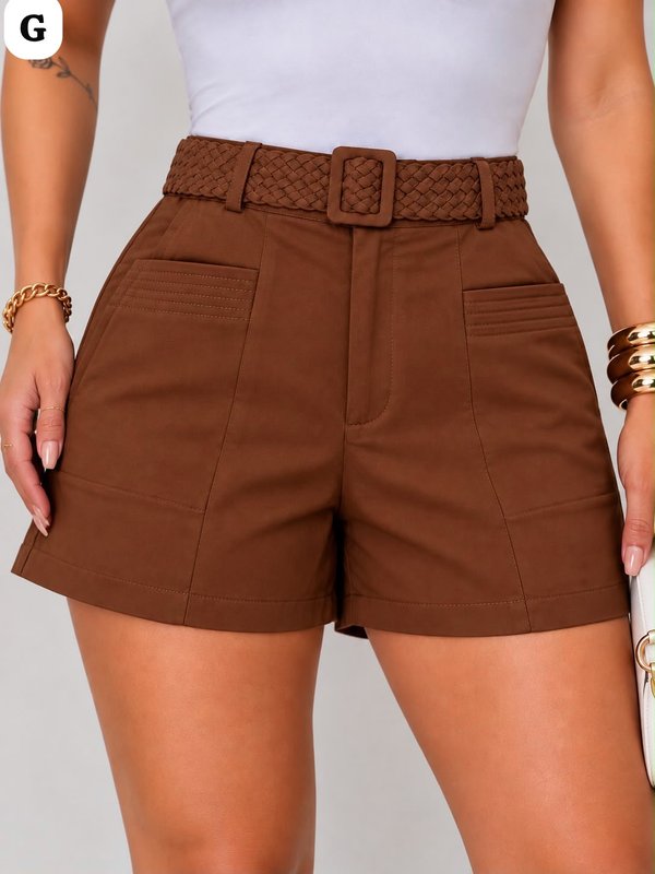SHORT SASTRERO FEMENINO CON CINTO TRENZADO 💖 ✨ COD: 90003