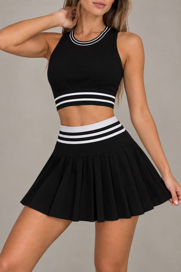 CONJUNTO DEPORTIVO TOP + SHORT/POLLERA 💣🔥