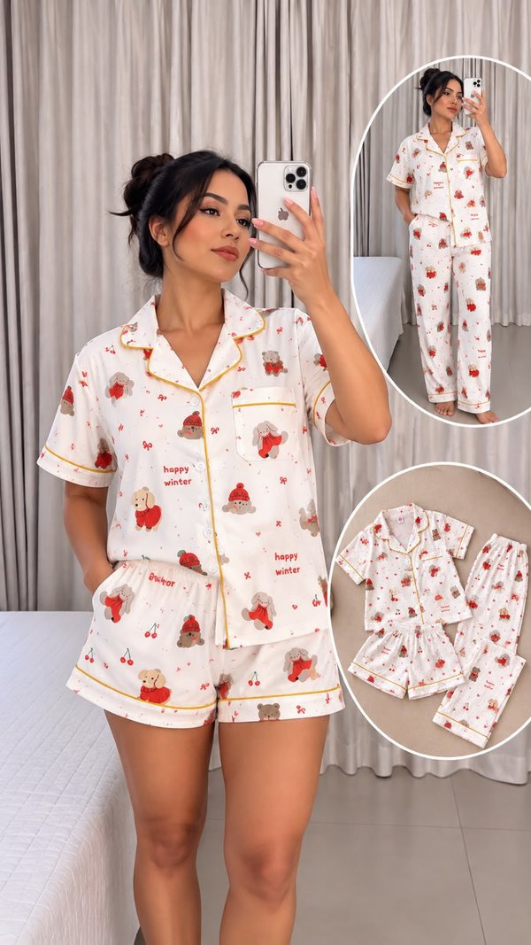 PIJAMAS FEMENINO 3 PIEZAS 💖 ✨ COD: 1612