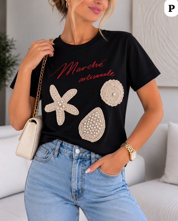 REMERA FEMENINA MARCHÉ ARTISANALE ✨🌊
