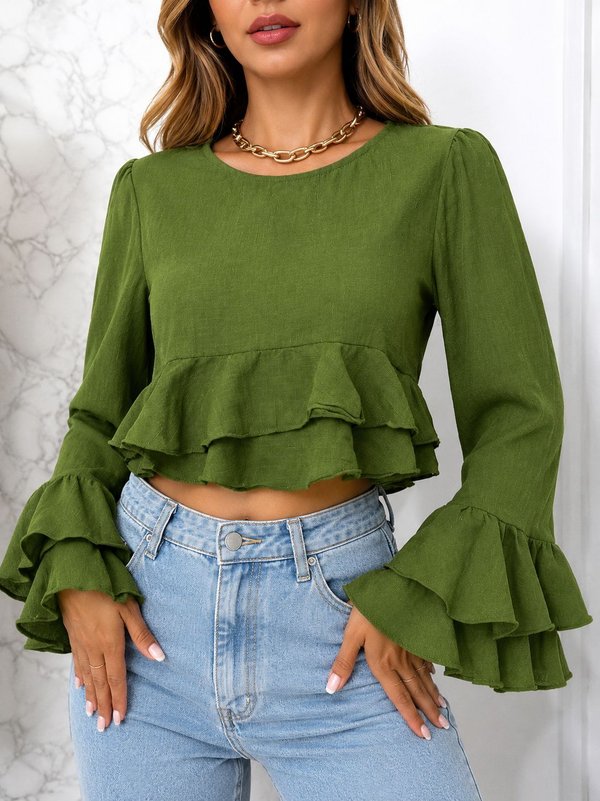 BLUSA DUNA CON VOLADOS 🤎