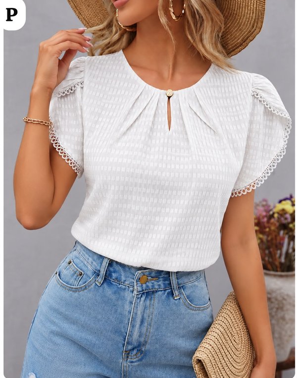 BLUSA CON DETALLES EN ENCAJE 💗 COD:26052
