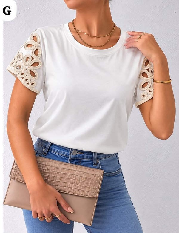 REMERA CON MANGAS BORDADAS ❤️‍🔥  COD: 829