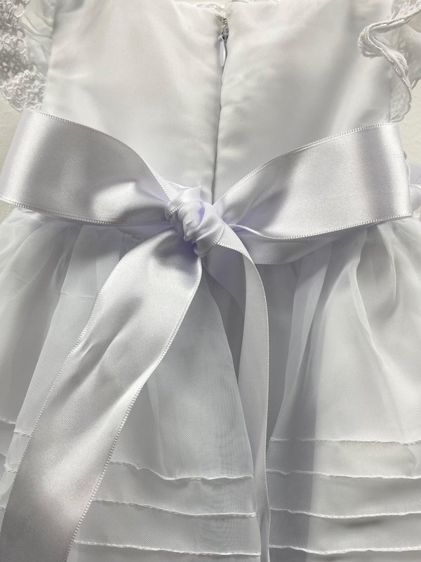 VESTIDO DE BAUTISMO C/ MOÑO GABRIELA - Blanco
