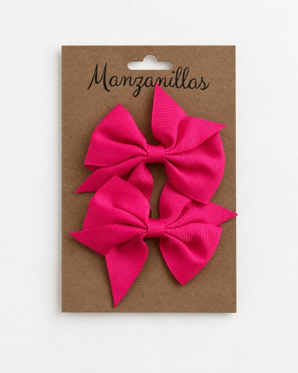 Set Moño Doble SOL 627 - Fucsia