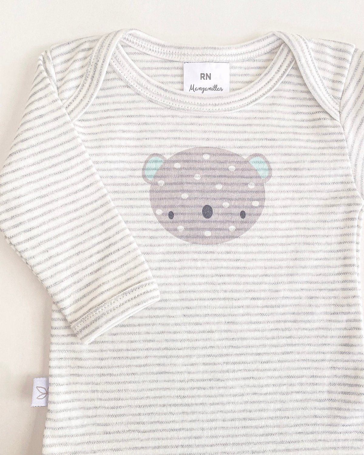 Body MODENA 549 - Gris Rayas Cara de Osito Verde - 2