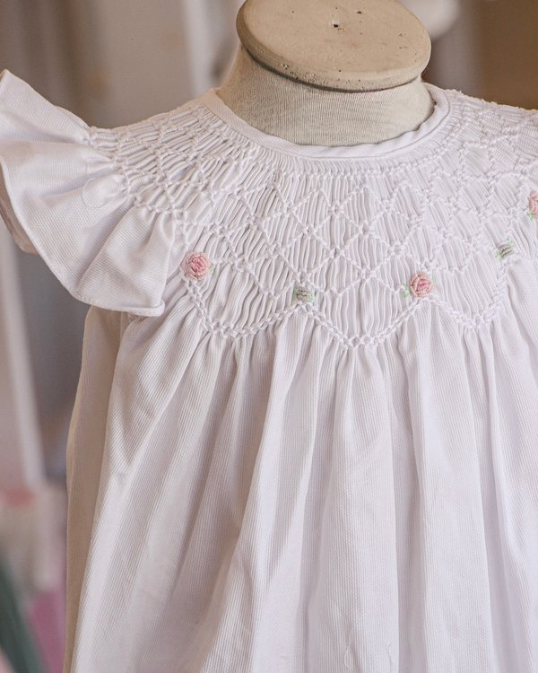 Babuchona Punto Smock ZOE 585 - Blanco