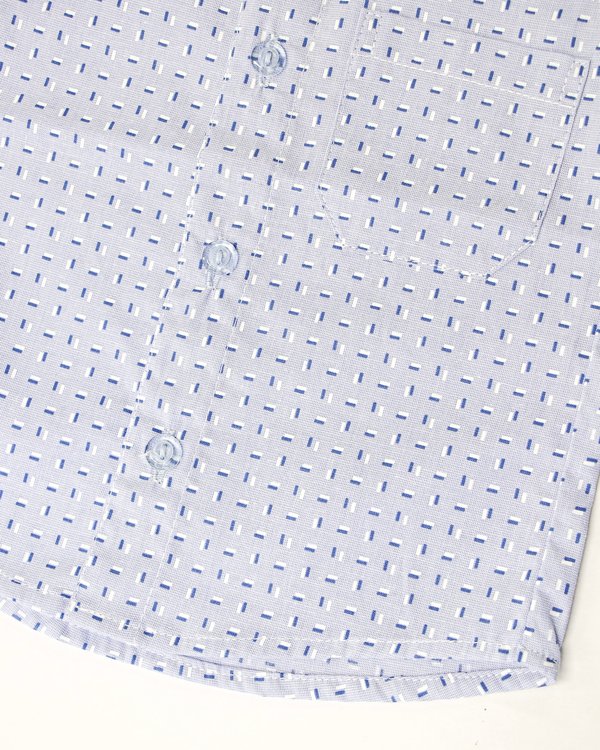 Camisa HERNANDARIAS 618 - Celeste Rayitas Blancas y Azules