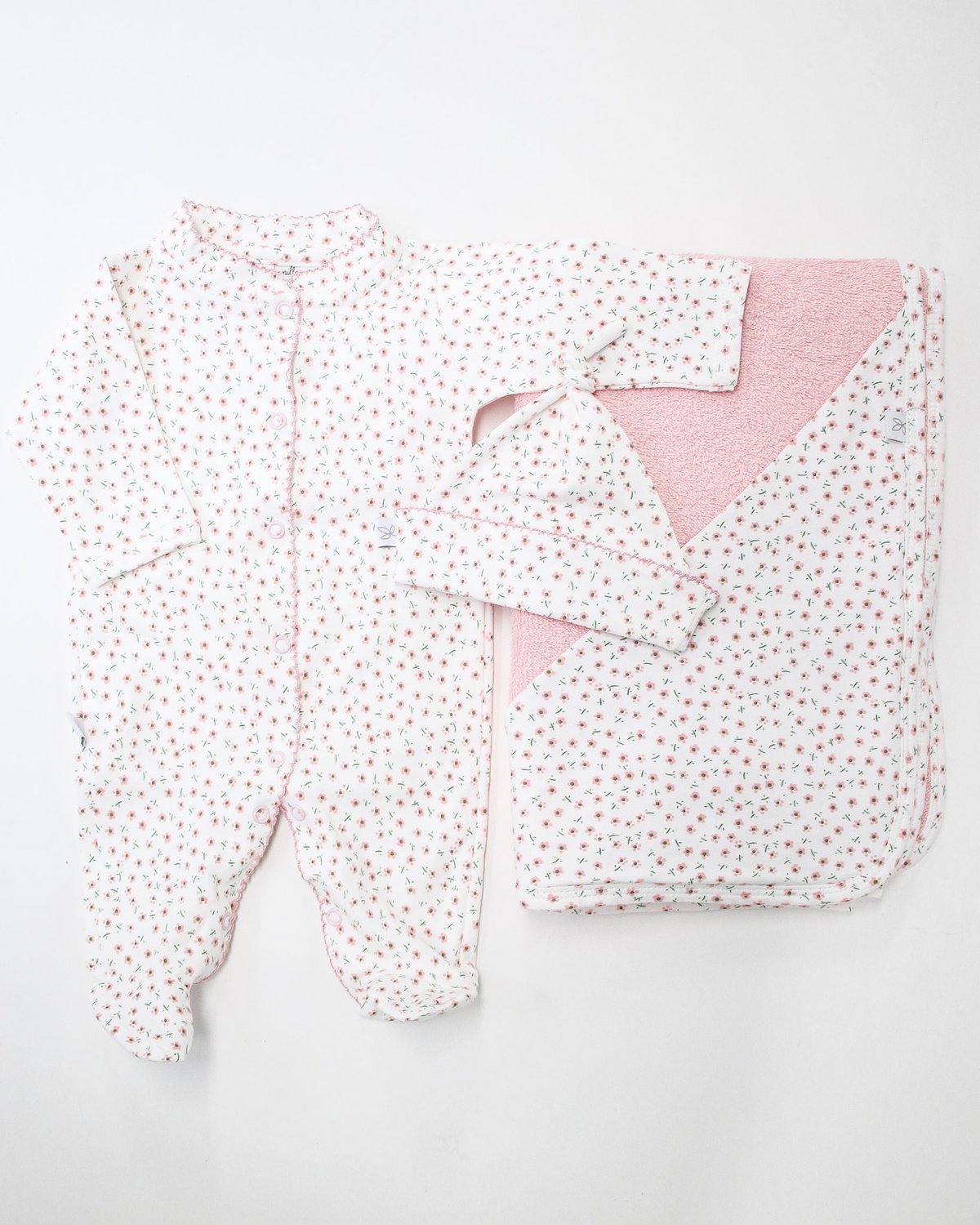 Osito FLORENCIA 51 - Florcitas Rosas c/ Verde - 5