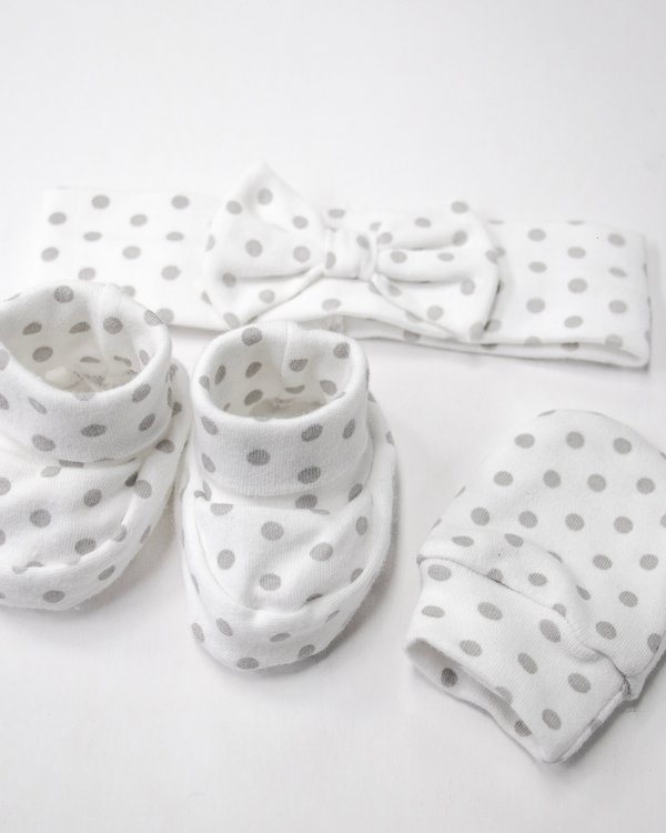 Kit Vincha SOFIA 1182 - Gris a Motas