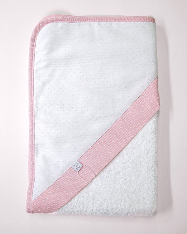 Toalla MURCIA 40 - Blanco Motitas Rosa