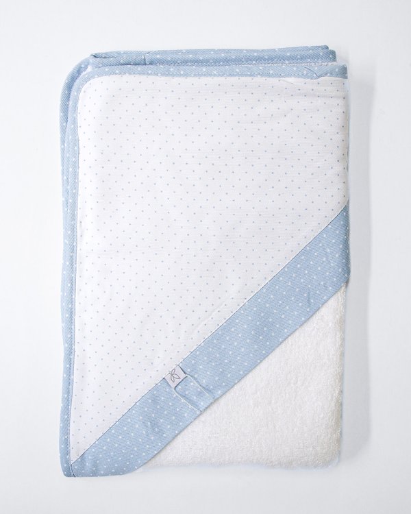 Toalla MURCIA 40 - Blanco Motitas Celeste